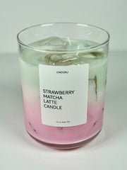 Strawberry Matcha Latte Soy Candle – Ice Cube Edition