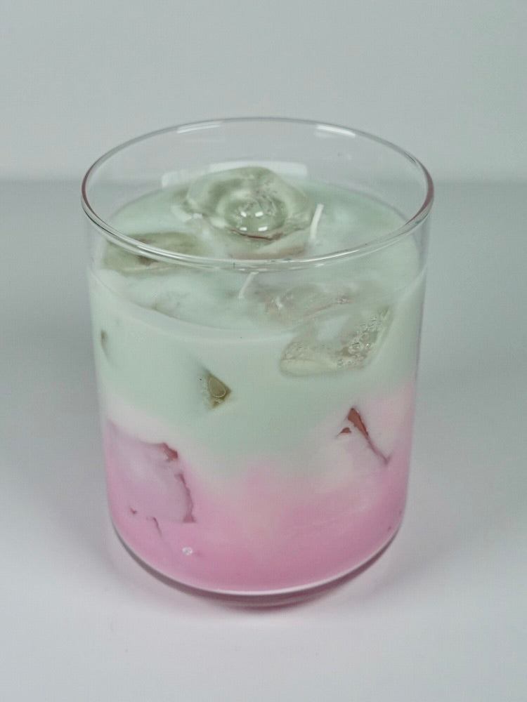 Strawberry Matcha Latte Soy Candle – Ice Cube Edition