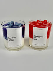 Cream Dream Duo – Strawberry & Blueberry Soy Candle Bundle