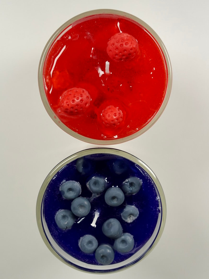Cream Dream Duo – Strawberry & Blueberry Soy Candle Bundle