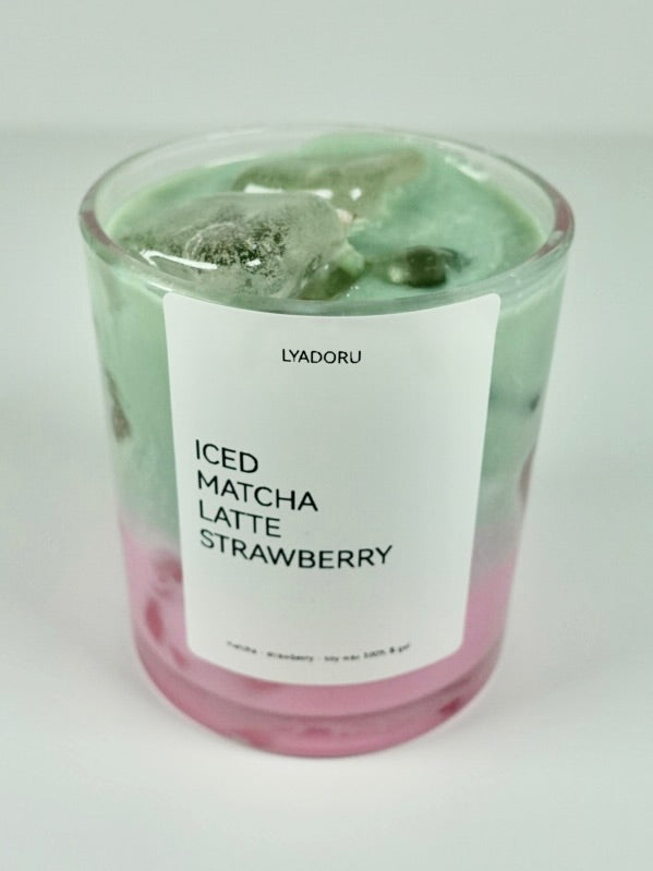 Iced Matcha Latte Strawberry Soy Candle – Matcha & Strawberry Fusion